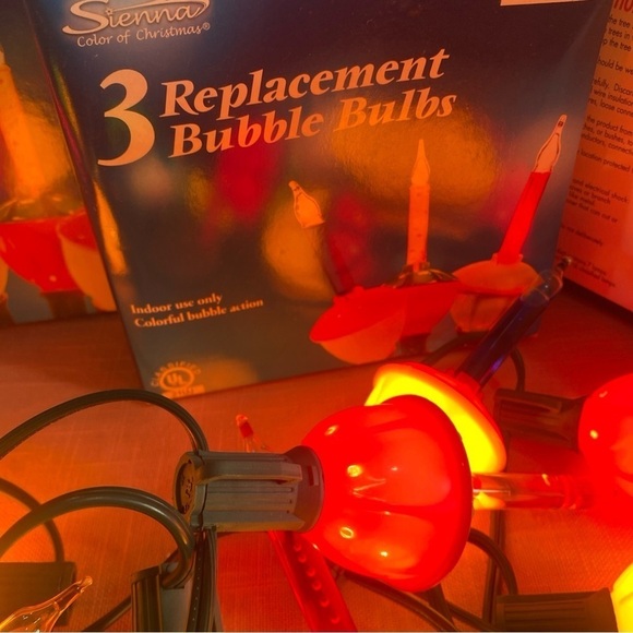 Vintage Sienna Bubble lights 21 plus replacements Christmas 3 strands - Picture 5 of 6